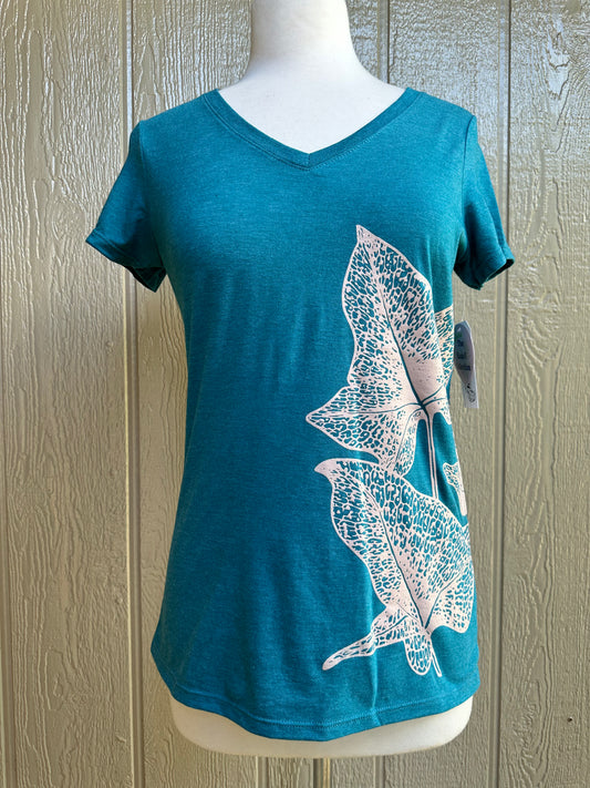 V-Neck Top (Heathered Teal)