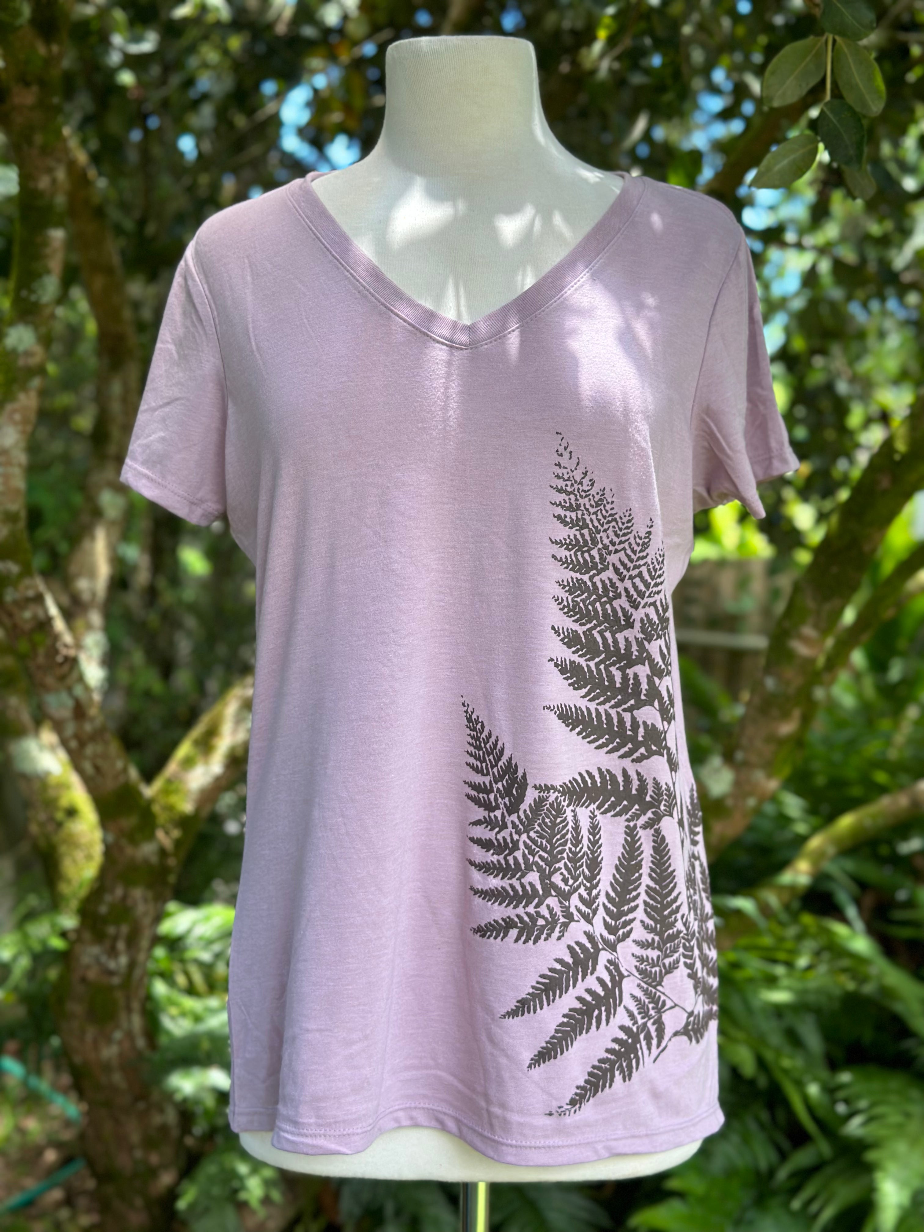 V-Neck Top (Heathered Lavender)