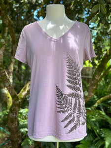 V-Neck Top (Heathered Lavender)