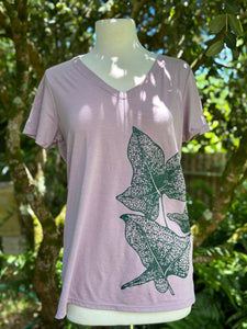 V-Neck Top (Heathered Lavender)