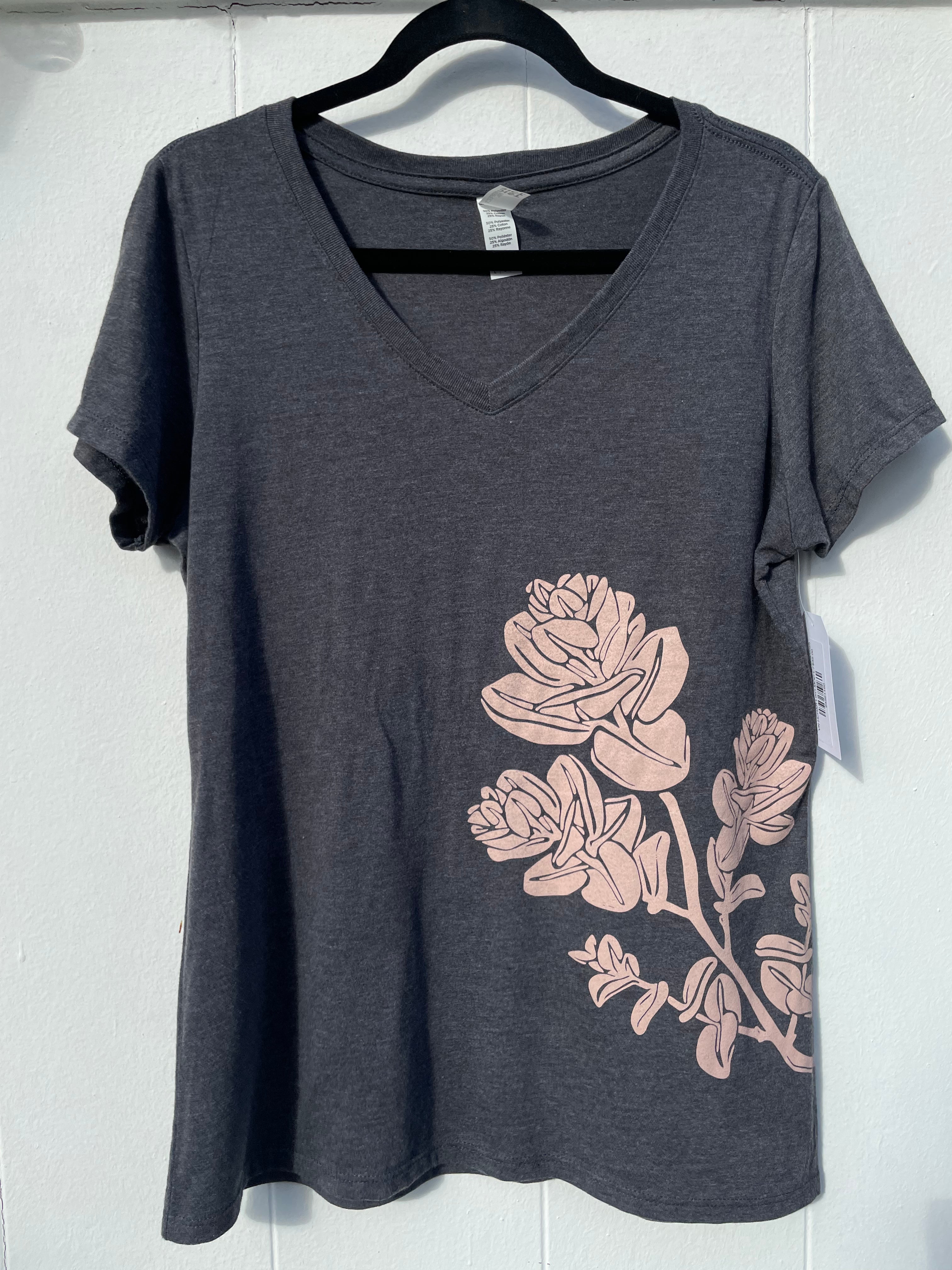 V-Neck Top (Heathered Charcoal)
