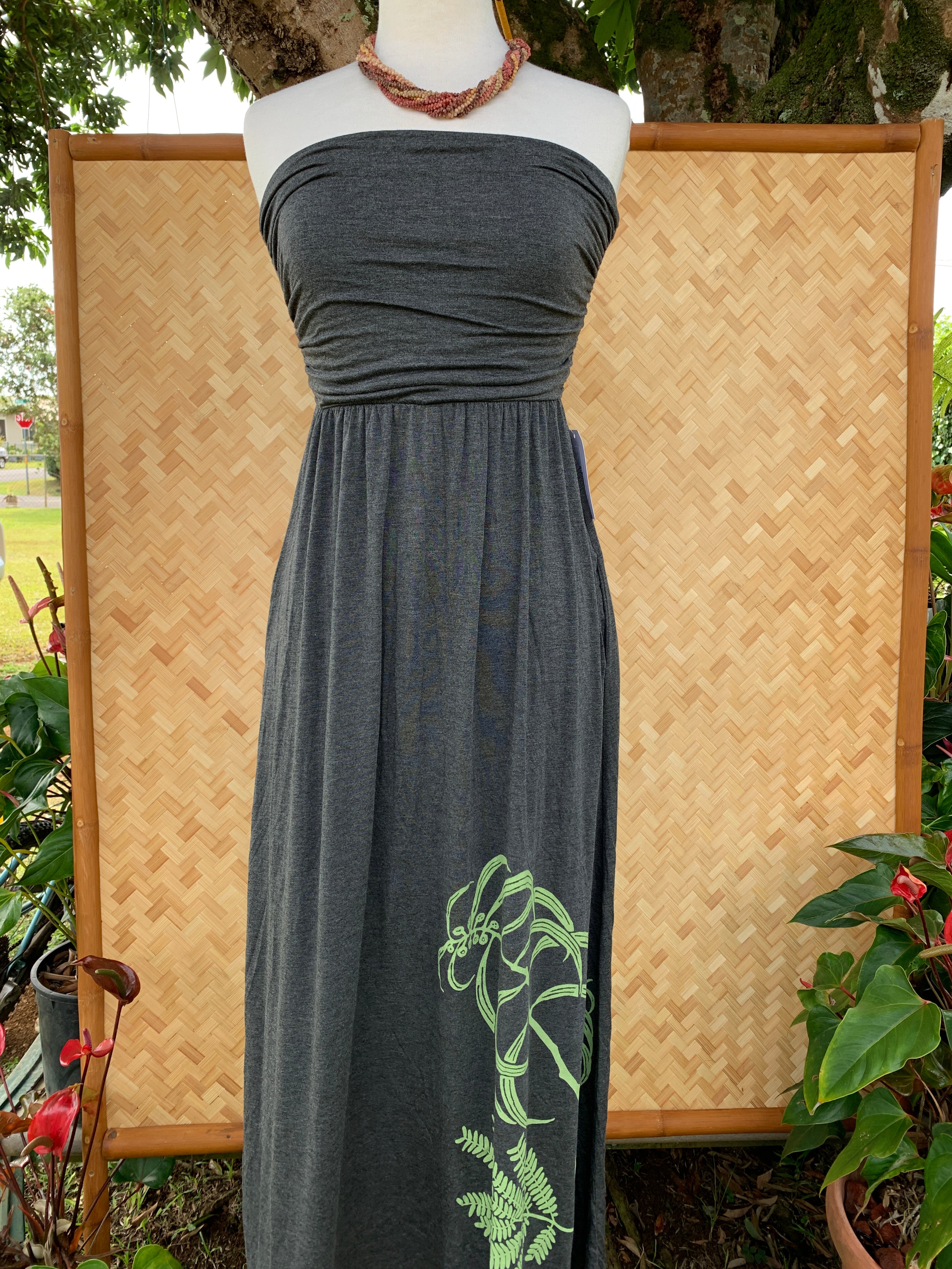 Strapless Maxi Dress (Charcoal)
