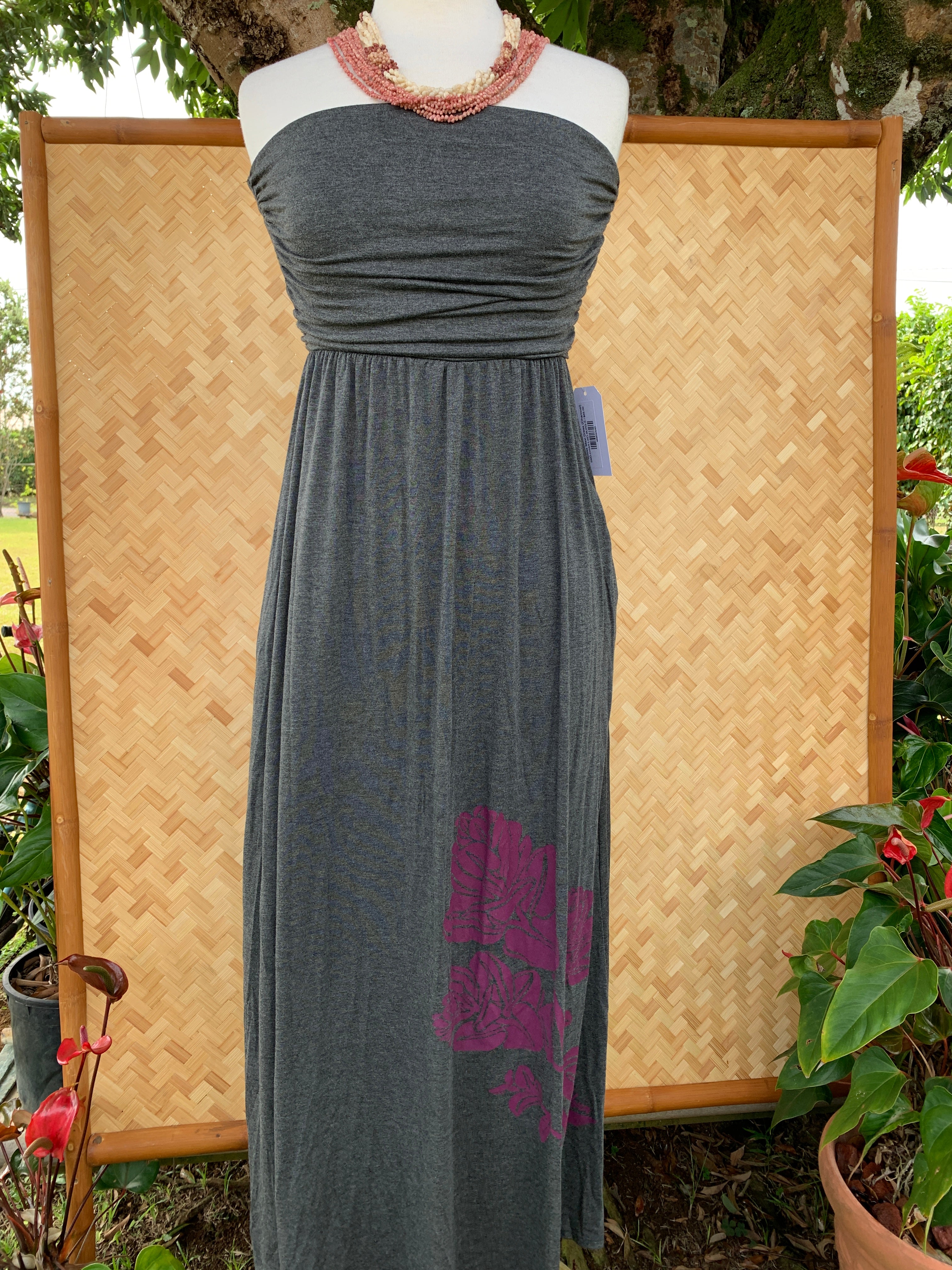 Strapless Maxi Dress (Charcoal)