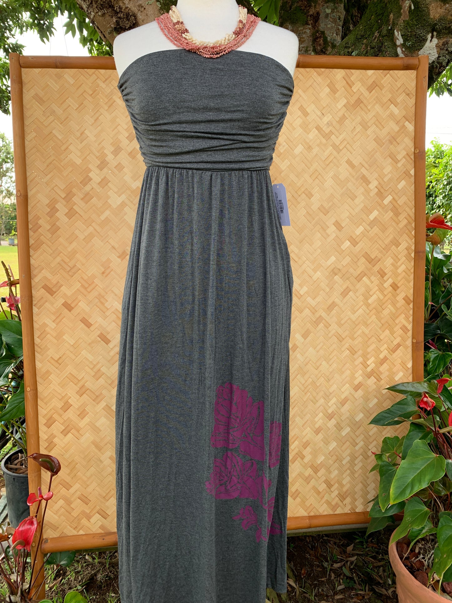 Strapless Maxi Dress (Charcoal)